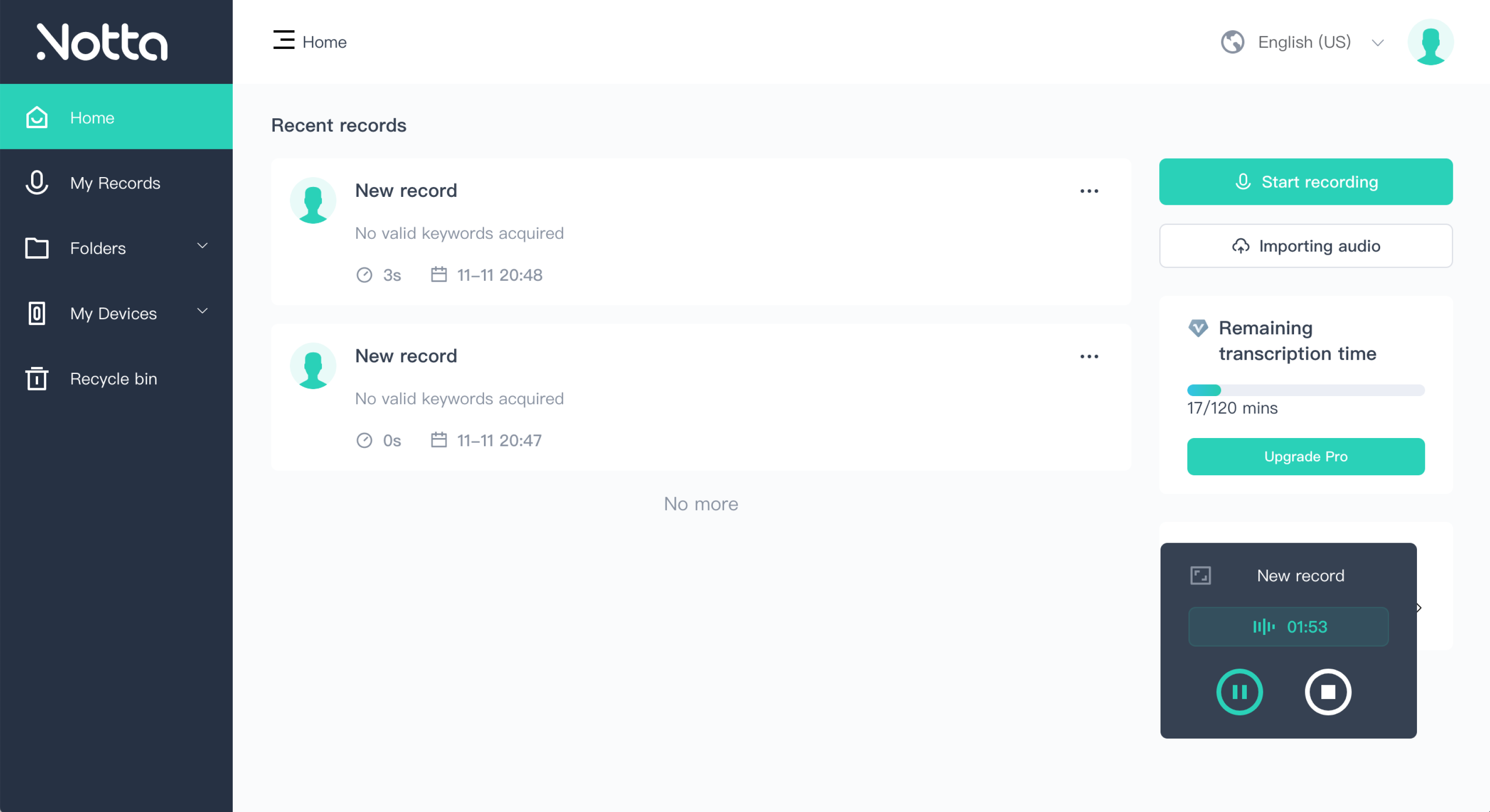 minimized transcription