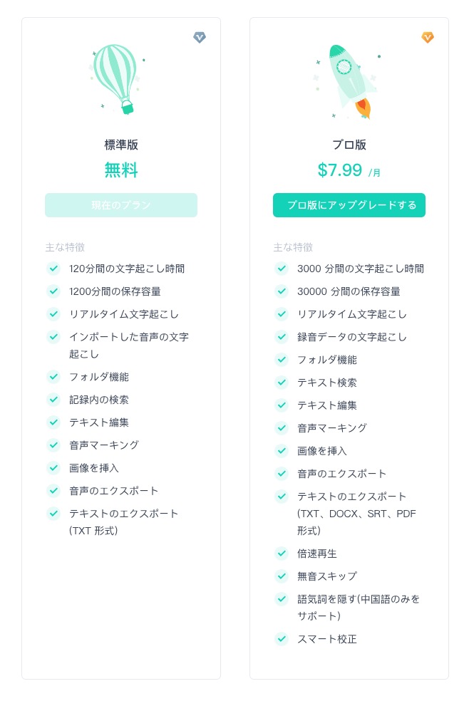 Notta 会員プラン更新についての説明